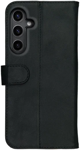 Rosso Deluxe Samsung Galaxy A15 Hoesje Echt Leer Book Case Zwart afbeelding 4