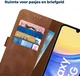 Rosso Deluxe Samsung Galaxy A15  Hoesje Echt Leer Book Case Bruin afbeelding 7