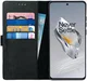Rosso Deluxe OnePlus 12 Hoesje Echt Leer Book Case Zwart afbeelding 1