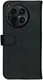 Rosso Deluxe OnePlus 12 Hoesje Echt Leer Book Case Zwart afbeelding 2