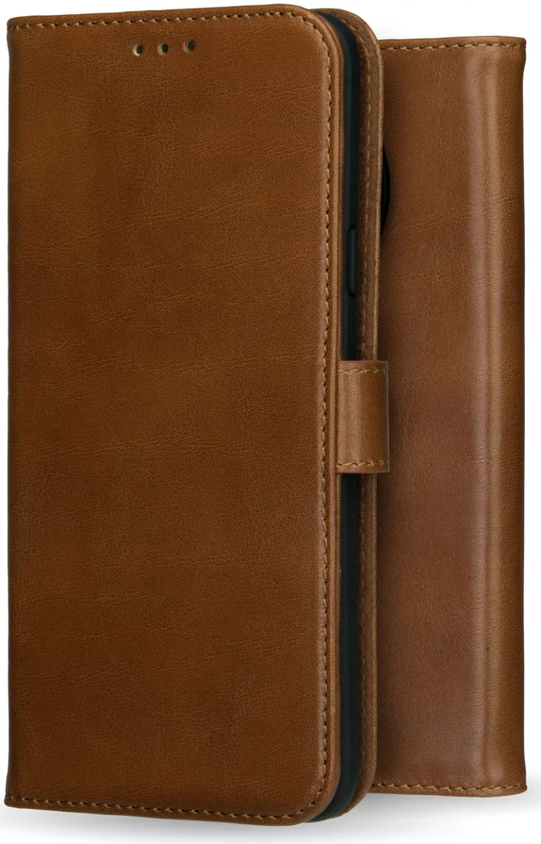 Rosso Deluxe OnePlus 12 Hoesje Echt Leer Book Case Bruin afbeelding 6