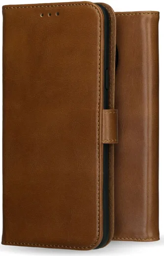 Rosso Deluxe OnePlus 12 Hoesje Echt Leer Book Case Bruin afbeelding 6