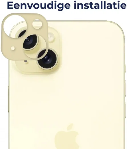 Rosso Apple iPhone 15 / 15 Plus Camera Lens Protector Geel afbeelding 2