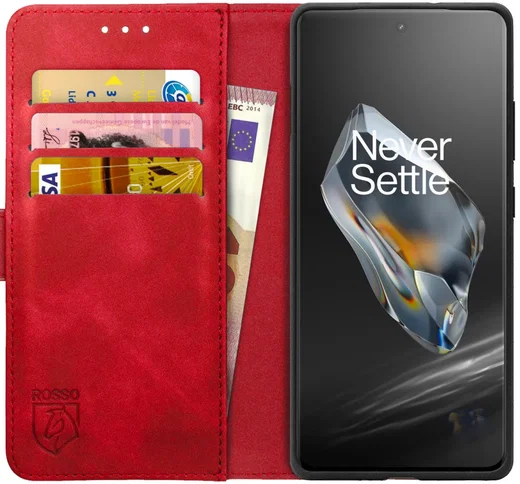 Rosso Element OnePlus 12 Hoesje Book Cover Case Wallet Rood afbeelding 1