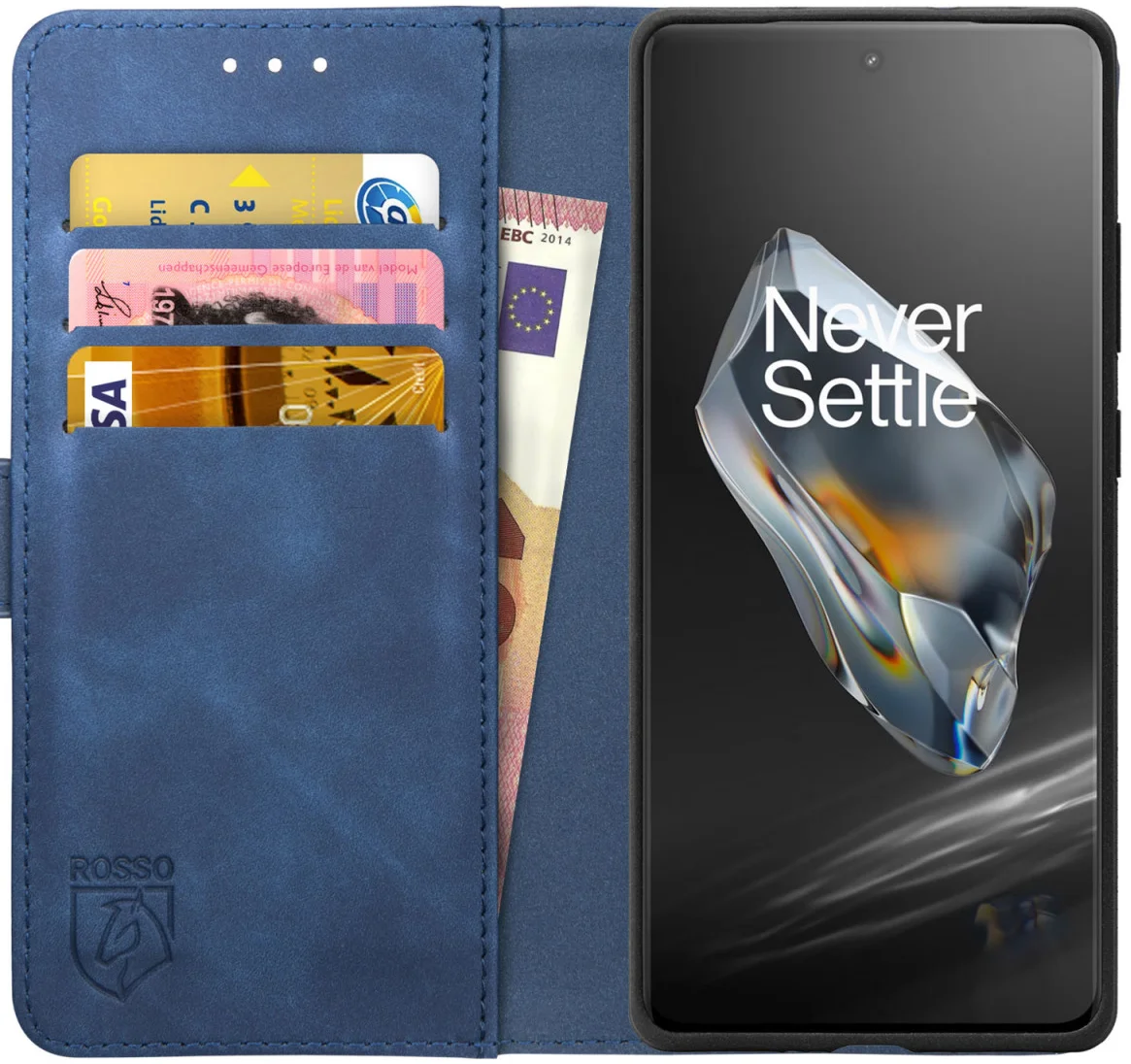 Rosso Element OnePlus 12 Hoesje Book Cover Case Wallet Blauw afbeelding 1