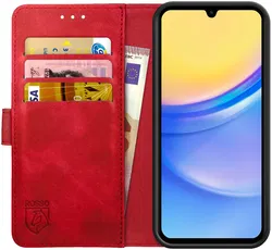 Rosso Element Samsung Galaxy A15 Hoesje Book Case Wallet Rood afbeelding