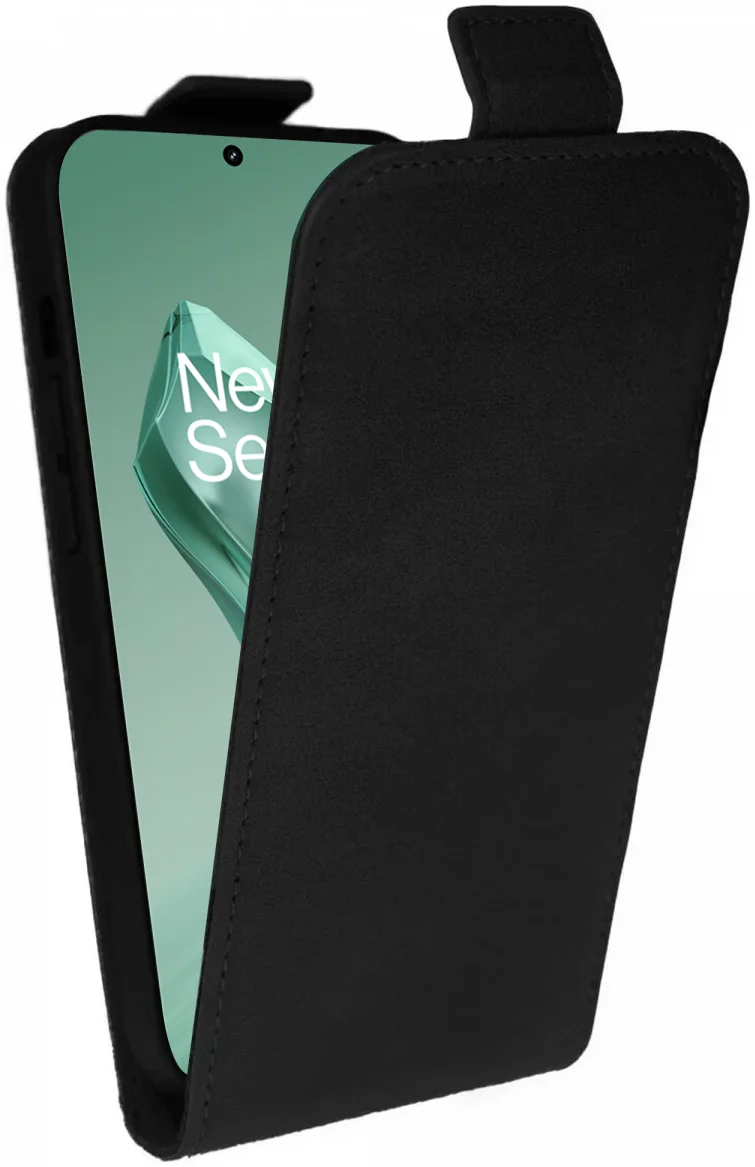 Rosso Element OnePlus 12 Hoesje Verticale Flip Case Zwart afbeelding 1