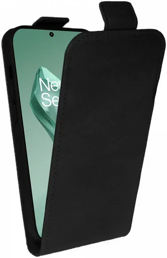 Rosso Element OnePlus 12 Hoesje Verticale Flip Case Zwart afbeelding 1