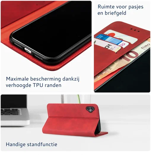 Rosso Element Samsung Galaxy A05 Hoesje Book Case Wallet Rood afbeelding 3