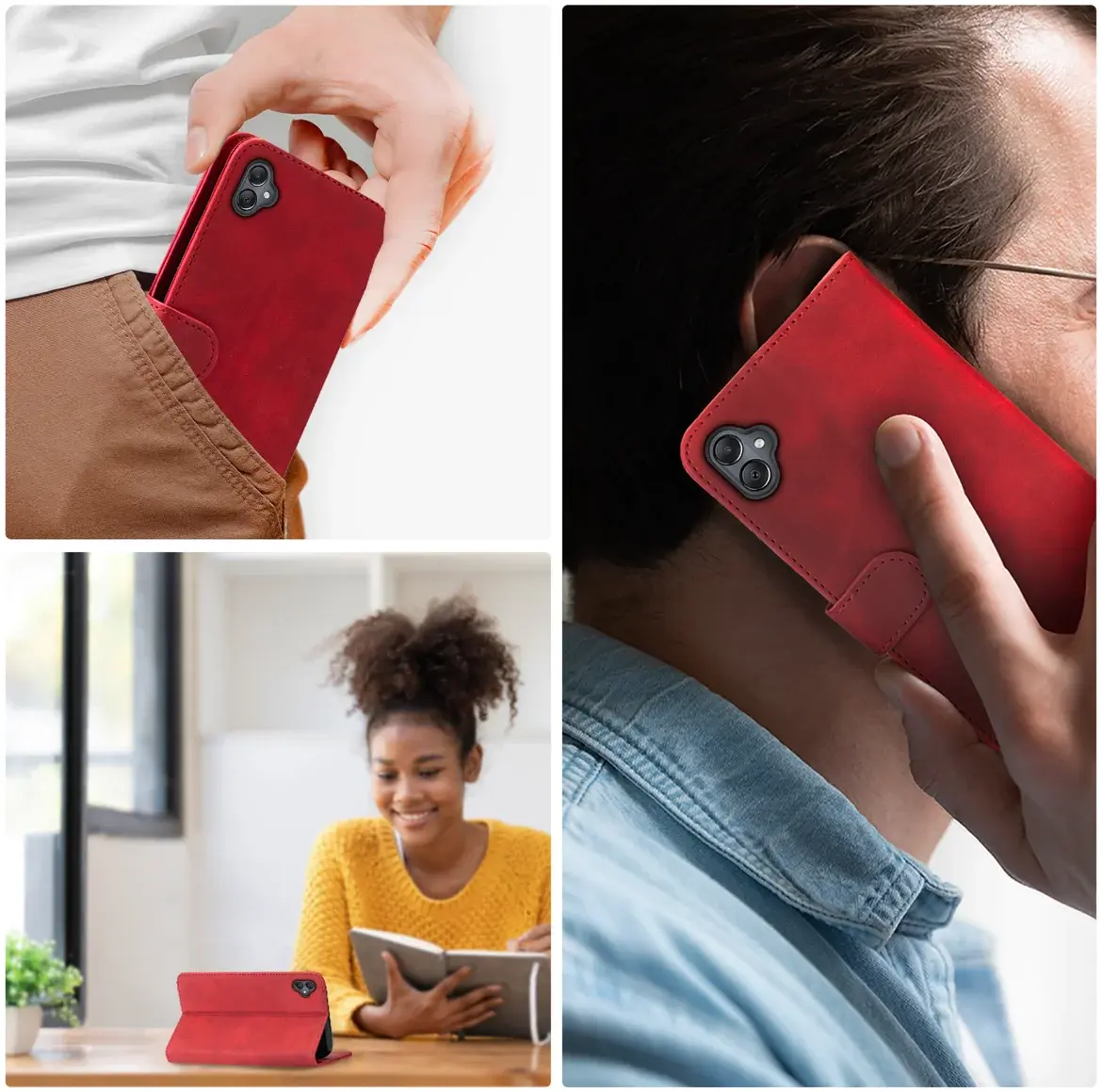 Rosso Element Samsung Galaxy A05 Hoesje Book Case Wallet Rood afbeelding 4