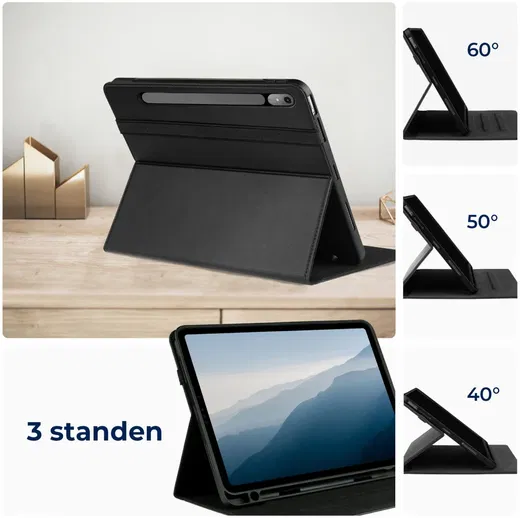 Rosso Element Lenovo Tab P12 Hoes Book Case Zwart afbeelding 4
