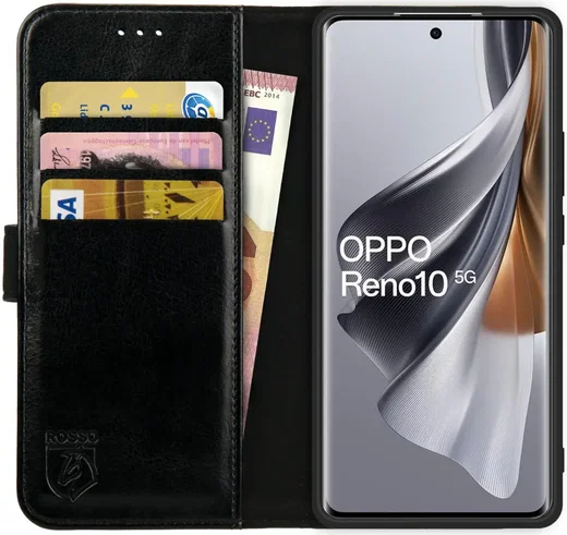 Rosso Element Oppo Reno 10 Hoes Book Case Wallet Zwart afbeelding 1
