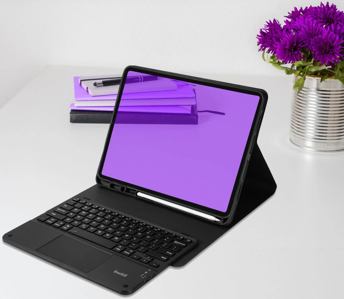 Buddi Zuna Samsung Tab S10+ / S9+ / S9 FE+ QWERTY Toetsenbord Book Case Zwart afbeelding 2