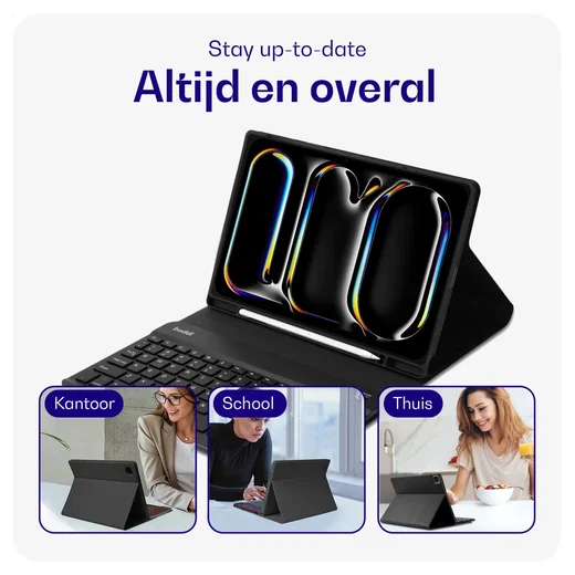 Buddi Zuna Samsung Tab S9 Ultra Hoes met QWERTY Toetsenbord Book Case Zwart afbeelding 4