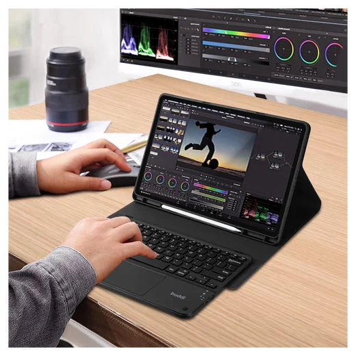 Buddi Zuna Samsung Tab S9 Ultra Hoes met QWERTY Toetsenbord Book Case Zwart afbeelding 9