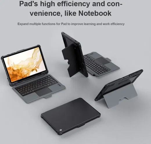 Nillkin Samsung Galaxy Tab S7/S8 Hoes met Bluetooth Toetsenbord Zwart afbeelding 12
