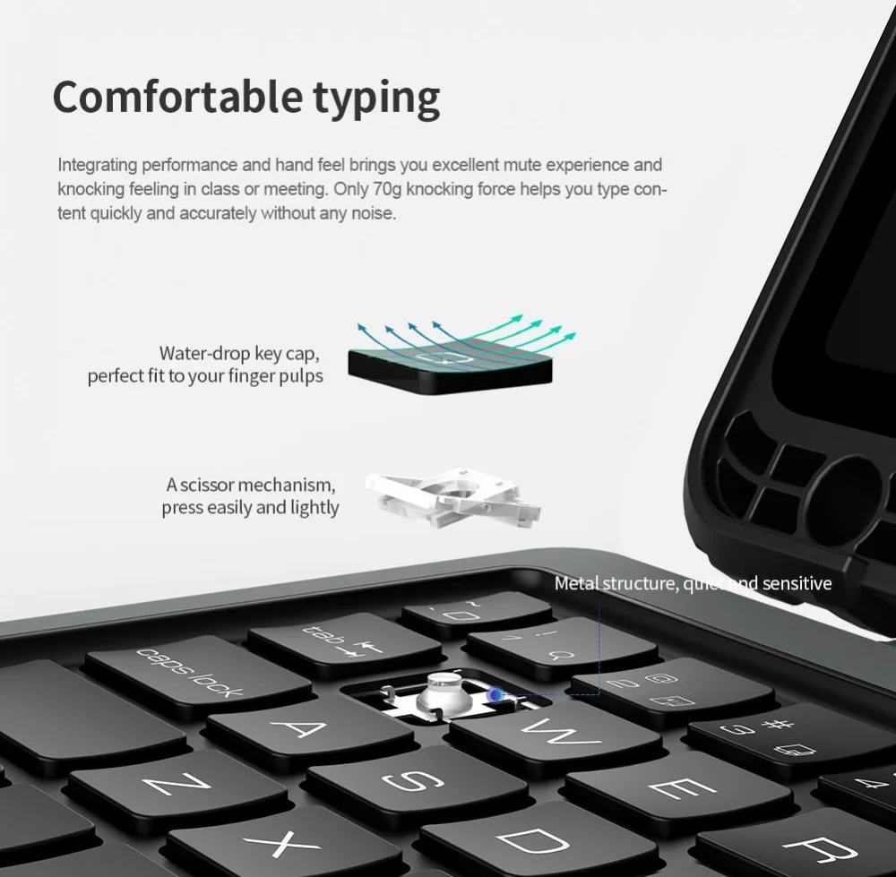 Nillkin Samsung Galaxy Tab S7/S8 Hoes met Bluetooth Toetsenbord Zwart afbeelding 5