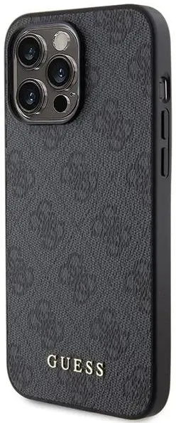 Guess Apple iPhone 15 Pro Hoesje Hard Case 4G Logo Metal Grijs afbeelding 2