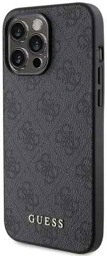 Guess Apple iPhone 15 Pro Hoesje Hard Case 4G Logo Metal Grijs afbeelding 2