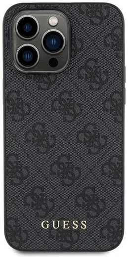 Guess Apple iPhone 15 Pro Hoesje Hard Case 4G Logo Metal Grijs afbeelding 3