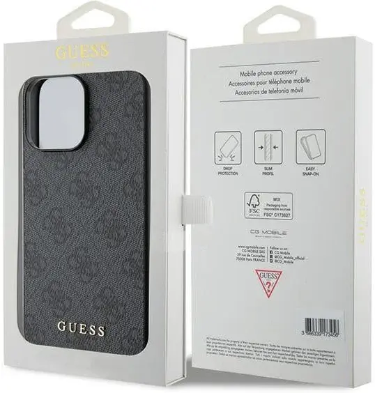 Guess Apple iPhone 15 Pro Hoesje Hard Case 4G Logo Metal Grijs afbeelding 8