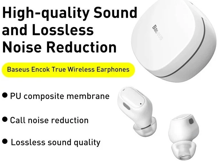 Baseus Bowie WM01 TWS Headset Draadloze Bluetooth Oordopjes Wit afbeelding 5
