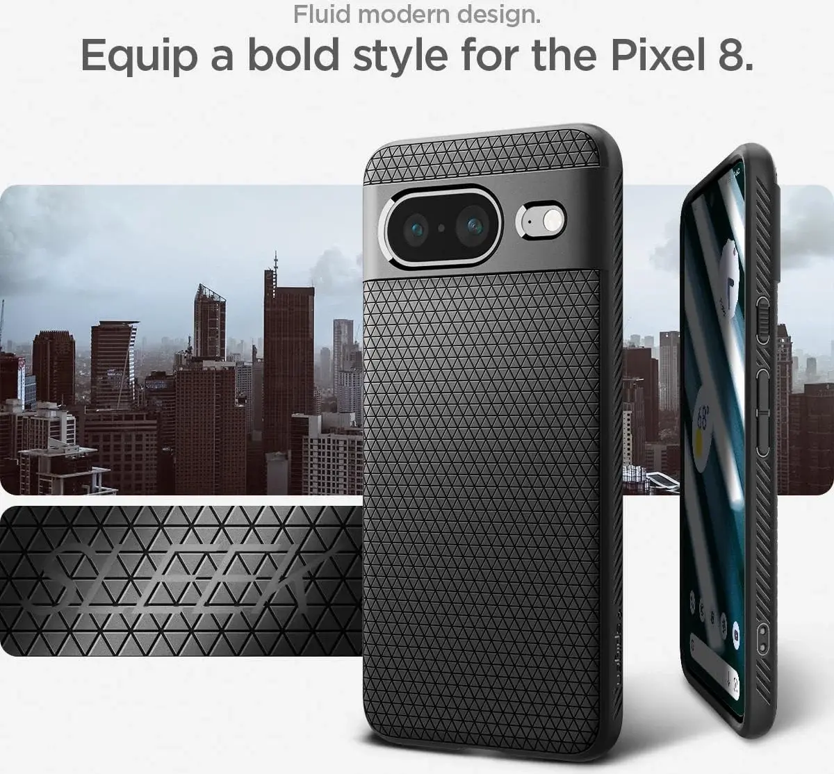 Spigen Liquid Air Google Pixel 8 Hoesje Back Cover Matte Zwart afbeelding 4