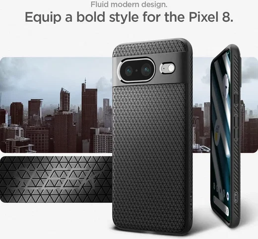 Spigen Liquid Air Google Pixel 8 Hoesje Back Cover Matte Zwart afbeelding 4