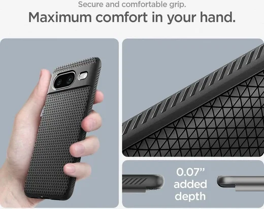 Spigen Liquid Air Google Pixel 8 Hoesje Back Cover Matte Zwart afbeelding 7