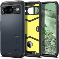 Spigen Tough Armor Google Pixel 8 Hoesje Back Cover Metal Slate afbeelding