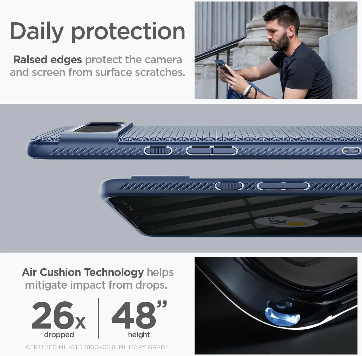 Spigen Liquid Air Google Pixel 8 Pro Hoesje Back Cover Blauw afbeelding 2
