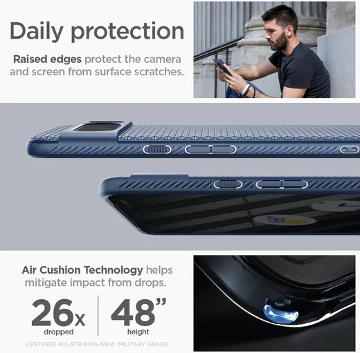 Spigen Liquid Air Google Pixel 8 Pro Hoesje Back Cover Blauw afbeelding 2