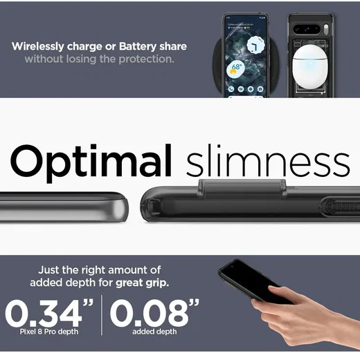 Spigen Ultra Hybrid Zero One Google Pixel 8 Pro Hoesje Grijs afbeelding 5