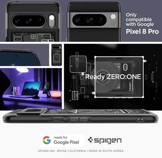 Spigen Ultra Hybrid Zero One Google Pixel 8 Pro Hoesje Grijs afbeelding 7