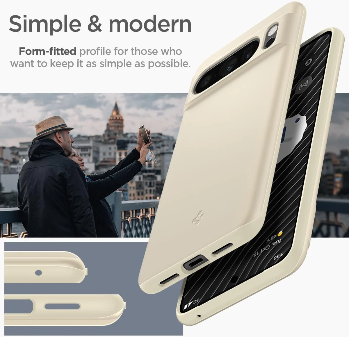 Spigen Thin Fit Google Pixel 8 Pro Hoesje Back Cover Beige afbeelding 3