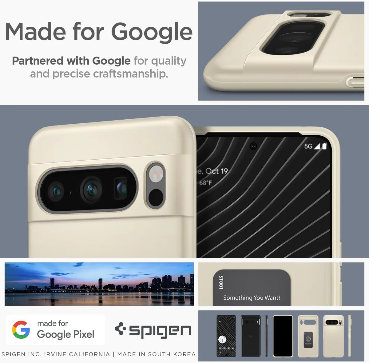 Spigen Thin Fit Google Pixel 8 Pro Hoesje Back Cover Beige afbeelding 6
