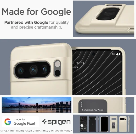 Spigen Thin Fit Google Pixel 8 Pro Hoesje Back Cover Beige afbeelding 6