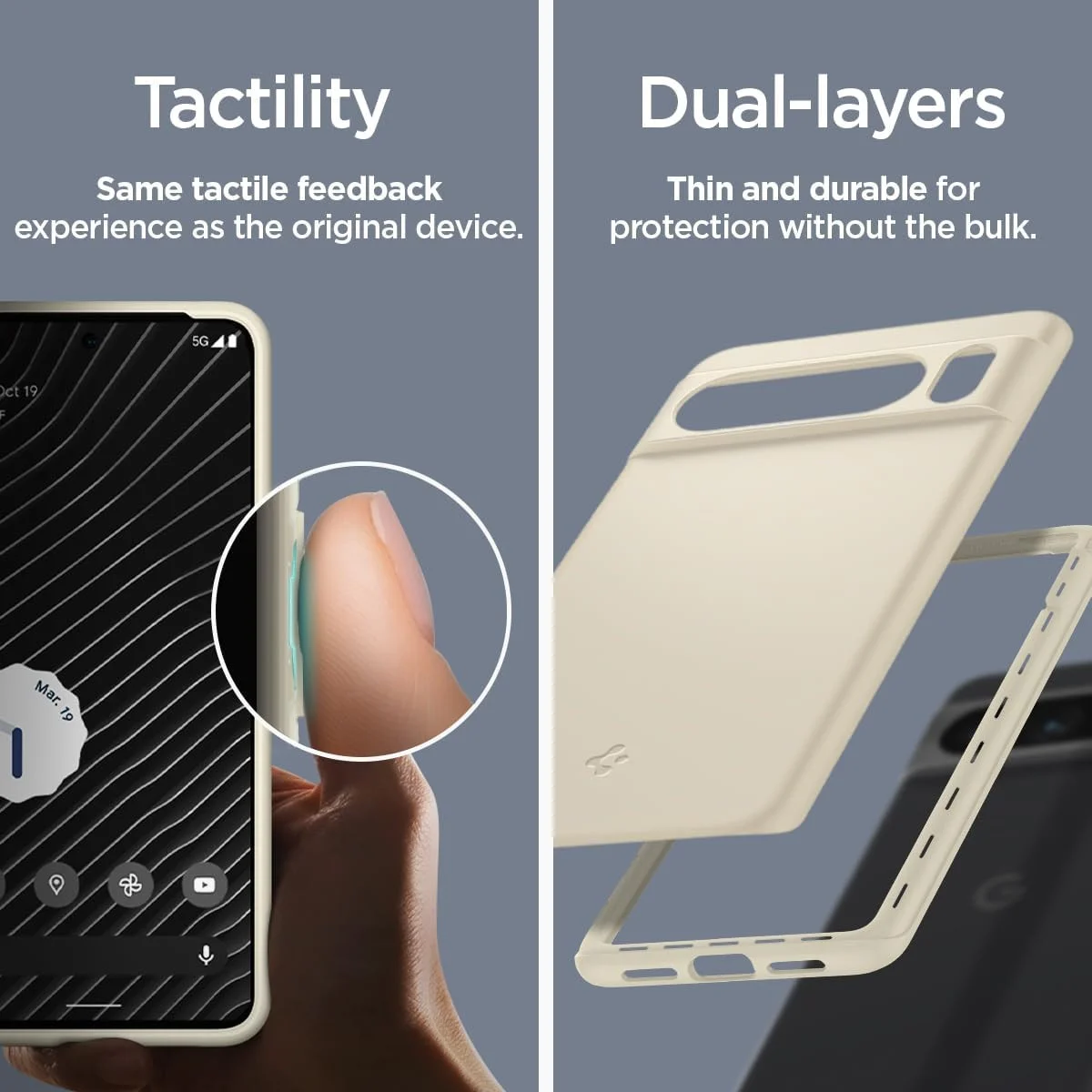 Spigen Thin Fit Google Pixel 8 Pro Hoesje Back Cover Beige afbeelding 7