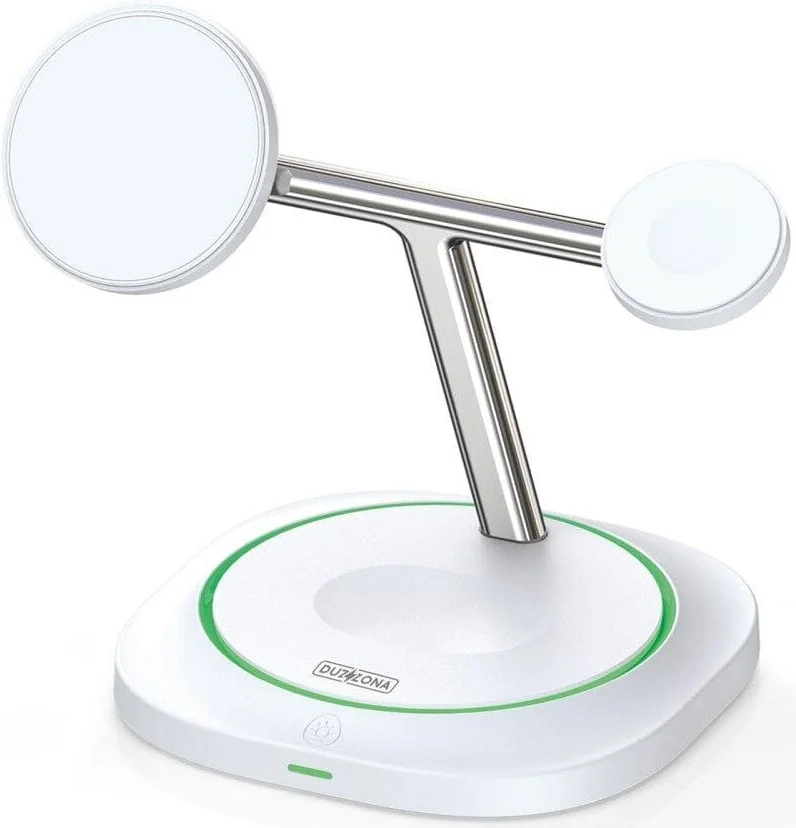 Duzzona 3-in-1 Station Draadloze Oplader Voor Apple MagSafe Wit afbeelding 1