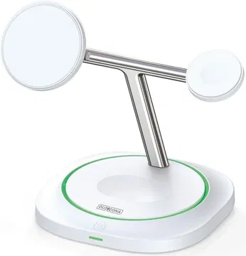 Duzzona 3-in-1 Station Draadloze Oplader Voor Apple MagSafe Wit