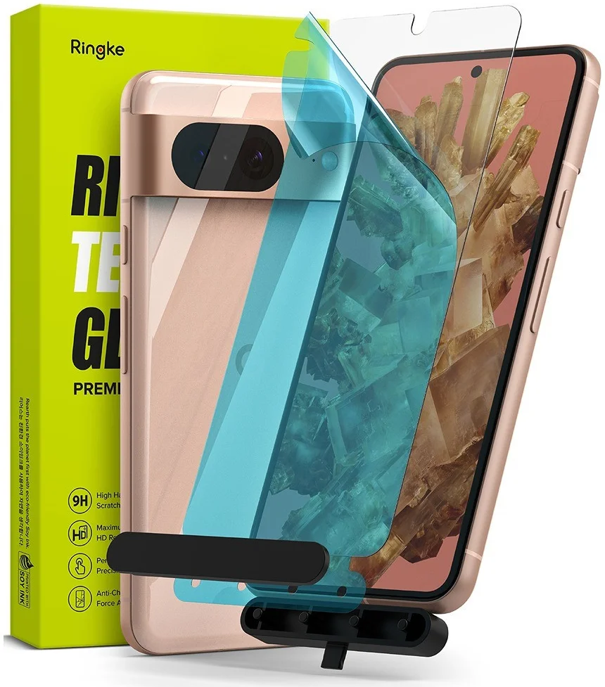 Ringke Google Pixel 8 Screen Protector Tempered Glass met Jig (2-Pack) afbeelding 1