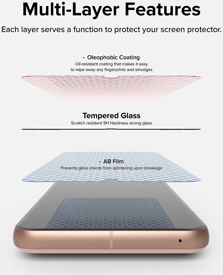 Ringke Google Pixel 8 Screen Protector Tempered Glass met Jig (2-Pack) afbeelding 7