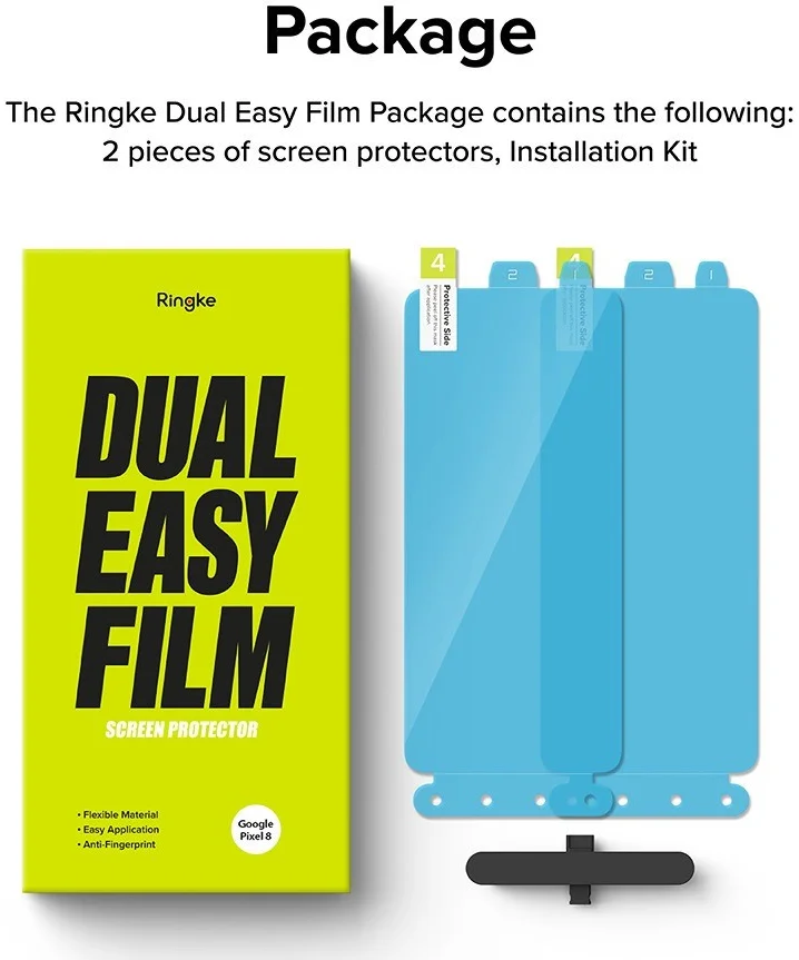 Ringke Dual Easy Film Google Pixel 8 Screen Protector met Jig 2-Pack afbeelding 2