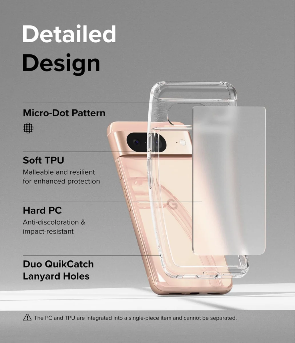 Ringke Fusion Google Pixel 8 Hoesje Back Cover Matte Transparant afbeelding 5