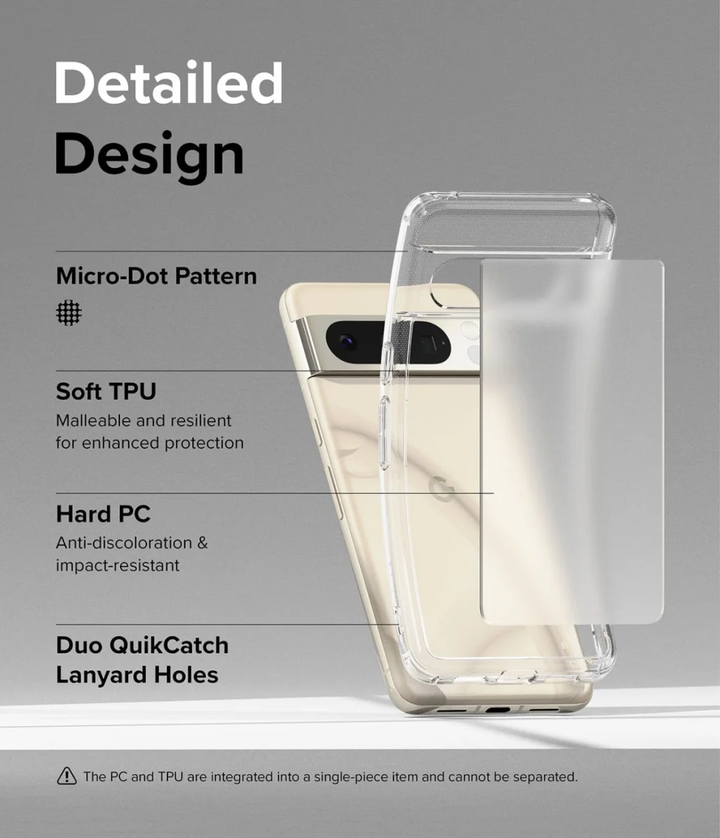 Ringke Fusion Google Pixel 8 Pro Hoesje Back Cover Matte Transparant afbeelding 6