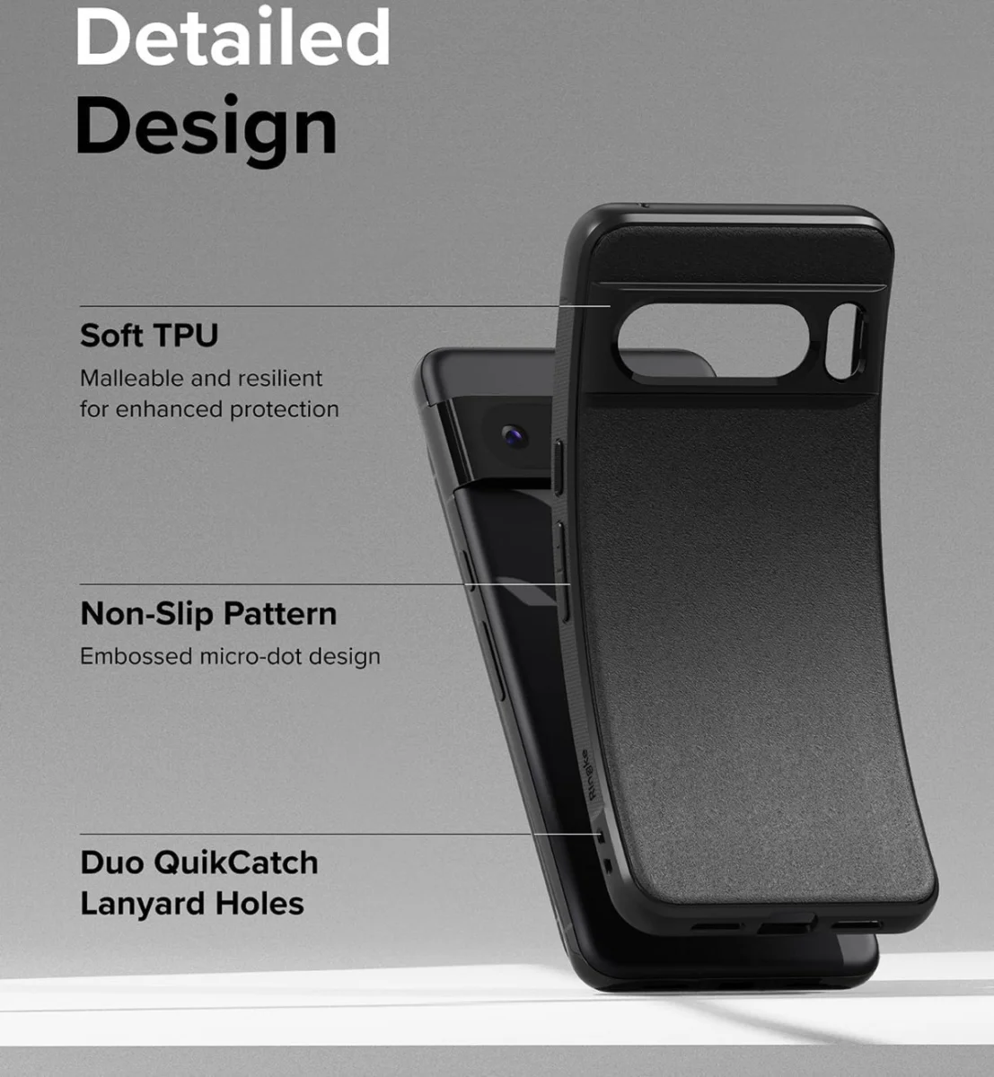 Ringke Onyx Google Pixel 8 Pro Hoesje Flexibel TPU Back Cover Zwart afbeelding 8