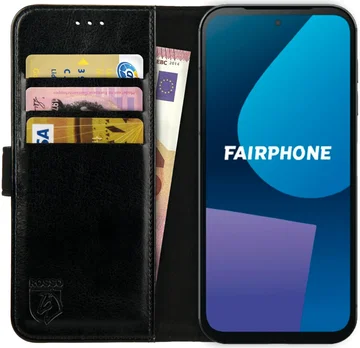 Rosso Element Fairphone 5 Hoesje Book Case Wallet Zwart