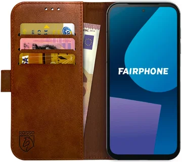 Rosso Element Fairphone 5 Hoesje Book Case Wallet Bruin