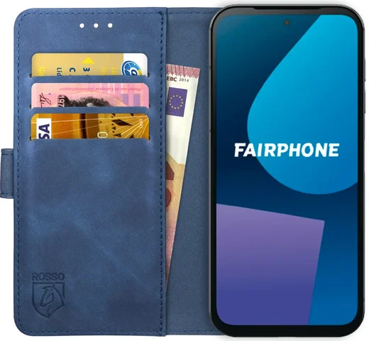 Rosso Element Fairphone 5 Hoesje Book Case Wallet Blauw afbeelding 1