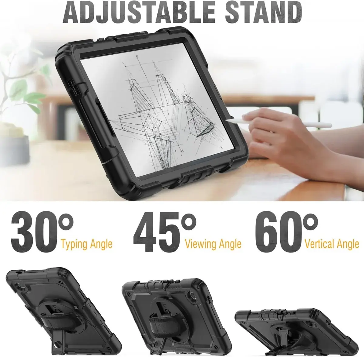 Samsung Galaxy Tab A9 Hoes met Screen Protector en Handriem Zwart afbeelding 8